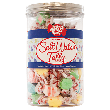 Assorted Gourmet Salt Water Taffy Candy Gift Canister (18 oz.) | Taffy Town